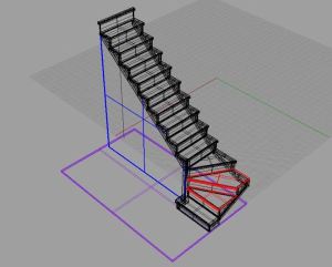 Plano escalera en L